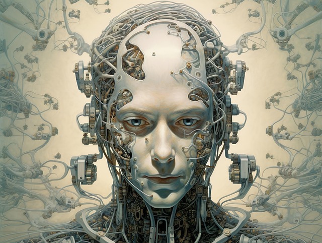 cyborg, robot, ki, artificially, intelligence, brain, future, drawing, abstract, symbol, ai generated