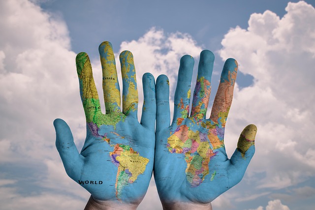 hands, world, map, global, earth, globe, continents, palms, fingers, world map, idea, concept