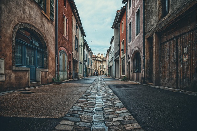 road, houses, city, village, old town, building, architecture, side walk, path, urban, facade, alley, perspective, historical, road, road, city, city, city, city, city, village, village, building